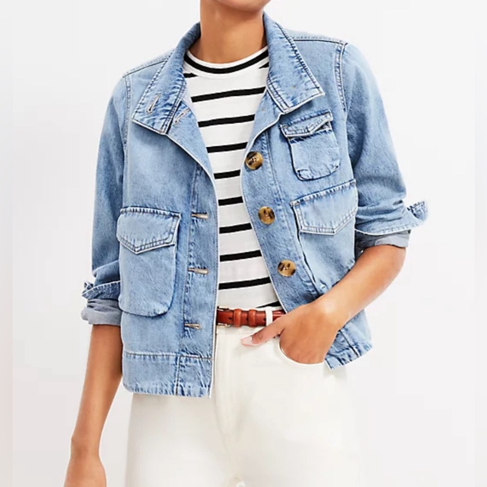 LOFT Denim Utility Jacket! Excellent Used Condition, Size XL